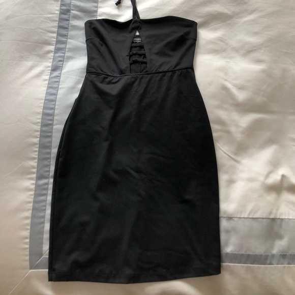Black Halter Mini Dress - Picture 2 of 2